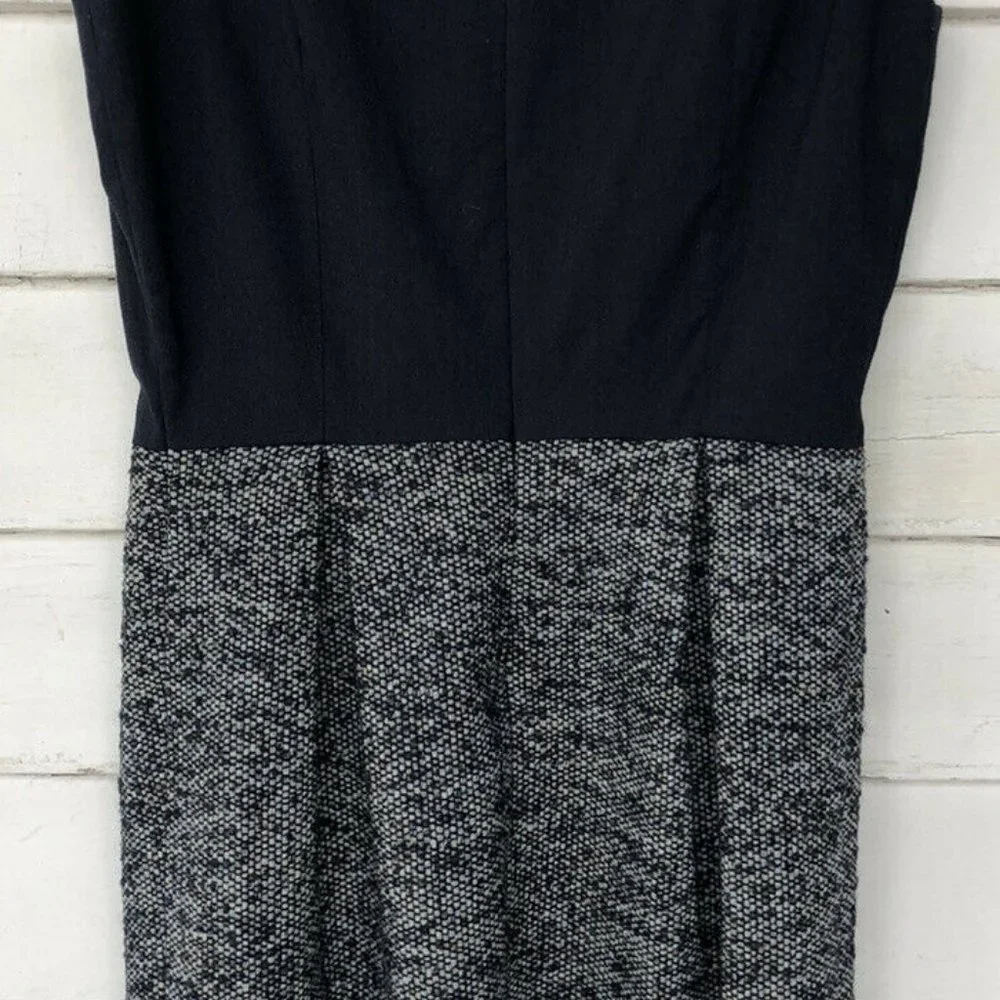GAP‎ NAVY/GRAY WOOL BLEND SLEEVELESS DRESS 0-EUC